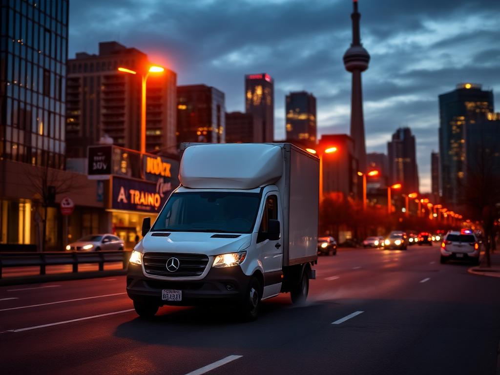 TMW cargo van providing local delivery in downtown Toronto