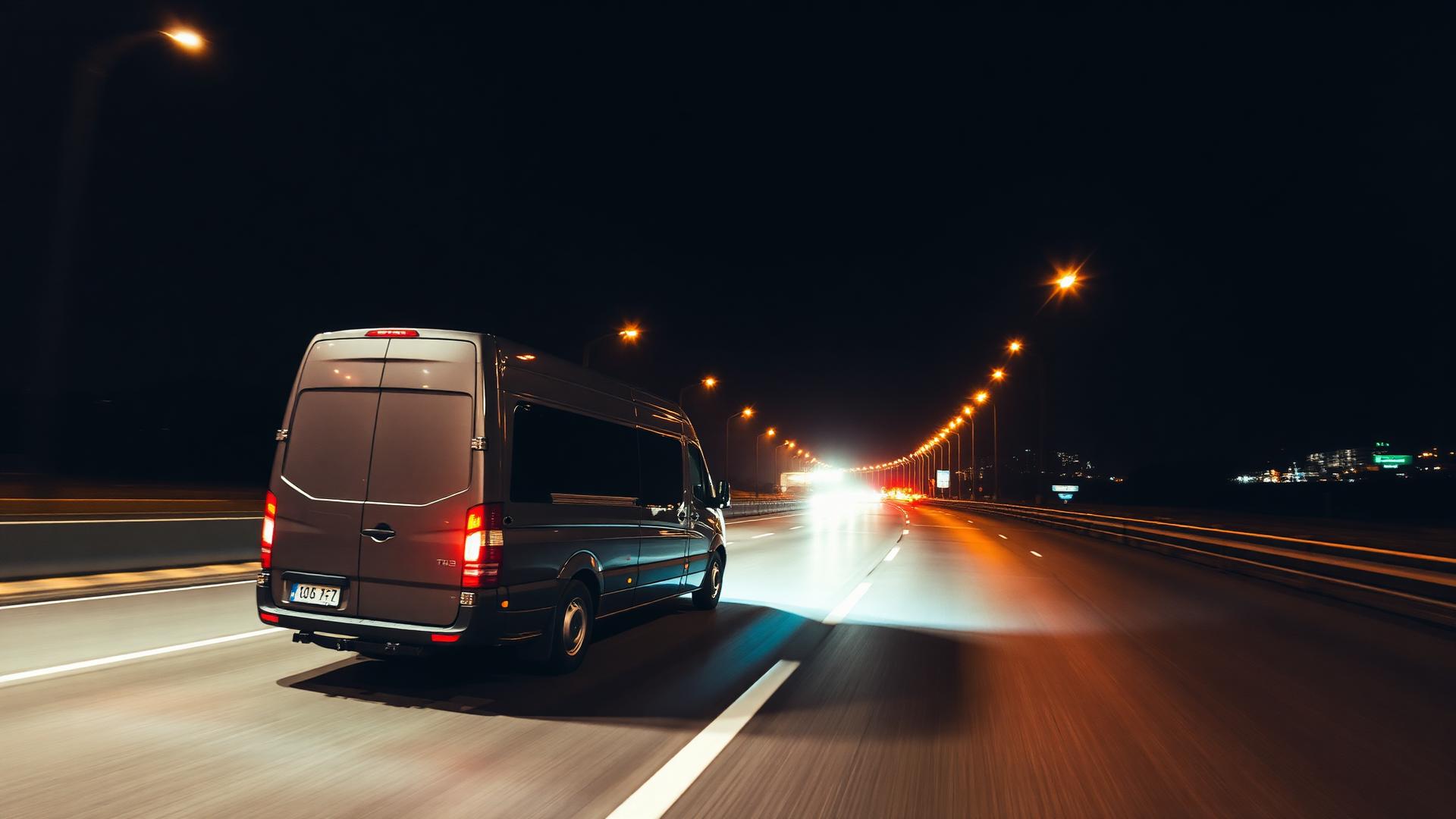 Commercial cargo van operating on an Ontario highway